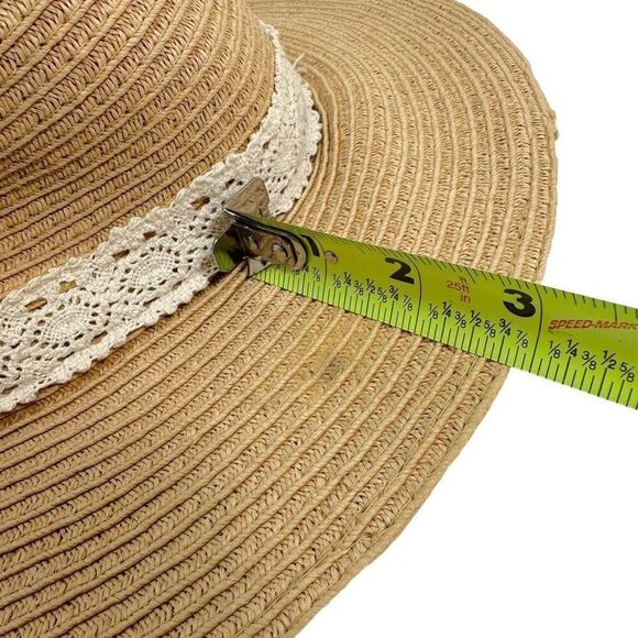 Vintage Straw Brim Hat O/S - Picture 3 of 7